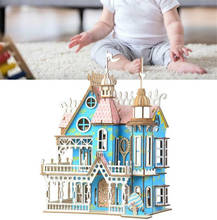 Rompecabezas de madera en 3D para niños y adultos, juguete educativo de casa de muñecas en forma de Castillo 2024 - compra barato