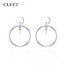 CLUCI Silver 925 Stud Earrings for Women Party Jewelry Fashion Pearl Earrings Mounting 925 Sterling Silver Earrings SE110SB 2024 - buy cheap