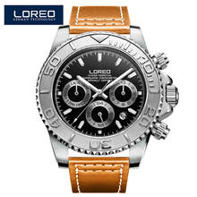 LOREO Men Watch Top Luxury Brand Men’s Sports Military Watches Leather Waterproof 200m Automatic Mechanical Clock Relogio NEW 2024 - buy cheap