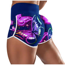 Sexy Butterfly Print Summer Sport Shorts Women High Waist Elasticated Seamless Fitness Leggings Push Up Gym Training Short P1 2024 - buy cheap