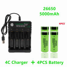 Batería recargable de iones de litio para linterna LED, pila Original de alta calidad 26650, 5000mAh, 3,7 V, 50A, 26650A, cargador 18650 2024 - compra barato
