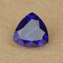 Sale 3x3~12x12mm 5A Violet Blue Color Triangle Shape Trillion Cut Synthetic Cubic Zirconia Stone Loose CZ Gems For Jewelry 2024 - buy cheap