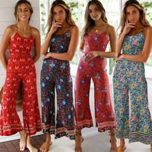 2020New Summer Sexy Bodysuits Body Rompers Womens Jumpsuit Women Floral Jumpsuit Fashion Trend Sling Print Loose Piece Trousers 2024 - buy cheap