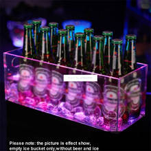 40x15cm 12 Lattice LED Lighting Ice Barrel Transparent Acrylic Champagne Beer Ice Bucket Luminescent For Night Club Bar KTV 2024 - buy cheap