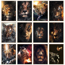 5d pintura diamante leão tigre diamante mosaico imagem cheia diamante bordado diamante arte pintura ponto cruz kits 2024 - compre barato