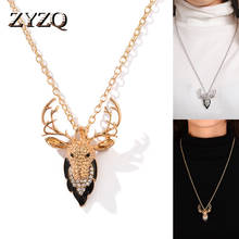 ZYZQ Sparkling Sweater Chain Necklace Special Christmas Present For Women With Luxury Deer Shaped Pendant New Arrival Jewelry 2024 - buy cheap