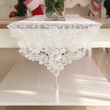 Lace Table Runner White tassel  Table Runner Floral Table Cloth Boho Wedding party birthday Table  Decoration 2024 - buy cheap
