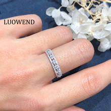 LUOWEND Solid  18K White Gold Rings AU750 Women Wedding Ring 0.60 CT Marquise Shape Real Natural Diamond Ring Fine Jewelry 2024 - buy cheap