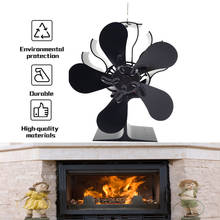 Black Fireplace 5 Blades Heat Powered Stove Fan Log Wood Burner Ecofan Quiet Home Fireplace Fan Efficient Heat Distribution 2024 - купить недорого