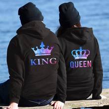 Casal hoodies chritsmas trajes amantes casais rainha rei coroa mulheres amantes moletom 2024 - compre barato