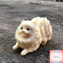 Fruta de marfil Wangcai perro Pomerania mascota artesanías creativas 2024 - compra barato