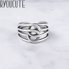 Anéis de corrente com camada para mulheres, anéis estilo punk vintage abertos, joias statement 2024 - compre barato
