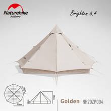 Naturehike  3-4 Persons luxury Brighten 6.4 Outdoor Camping Pyramid Tent Big Space Thickened Hiking Picnic Cotton Tent 2024 - buy cheap