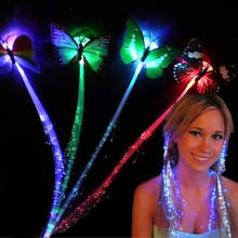 Horquilla de fibra de pelo brillante LED, horquilla de fibra de Flash, diadema de Mariposa luminosa, LED luminiscente, regalo de Navidad 2024 - compra barato