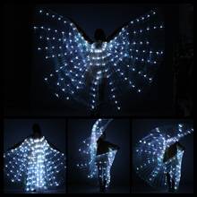 Lámpara de danza del vientre para mujer, accesorios abiertos de 360 grados, alas LED brillantes, alas para niña, ángulo de apertura, accesorios de bailarina, palo de alas 2024 - compra barato