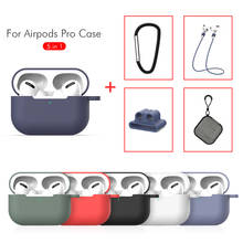 Funda de silicona para auriculares Apple AirPods Pro, con correa antipérdida, a prueba de golpes, 5 unids/lote 2024 - compra barato