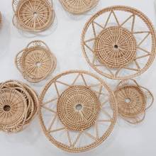 Woven Hollow Storage Tray Round Rattan Bread Basket Food Serving Platter Tea Tray Kitchen Organizer 2024 - buy cheap