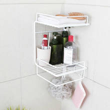 Corner Bathroom Shelves Storage Wall Mounted Durable Shower Caddy Organizer Rack for Kitchen Toilet Shower Dorm Adhesive Hook 2024 - buy cheap