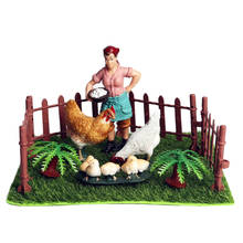 Farm Animals Figures Playset with Barn House Fence, Learning Toy Farm Figurines 2024 - buy cheap