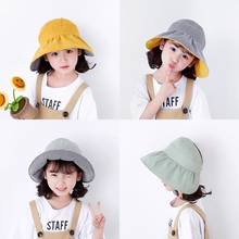 Cokk-chapéu de verão para crianças e bebês, chapéu com aba larga proteção uv, estilo coreano, para meninos e meninas 2024 - compre barato