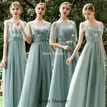 SW075-vestidos de dama de honor verde claro para novia, hermana, con cordones, vestido de fiesta de boda, de baile, para chica dulce 2024 - compra barato