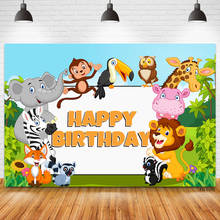 Custom Name Wild Animal Jungle Forest Safari Birthday Banner Backdrops Party Baby Shower Photography Backgrounds For Photo Booth 2024 - buy cheap