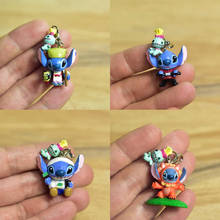 Disney-figuras colgantes de Lilo & Stitch y Scrump, juguetes de PVC, regalo bonito para llaves de bolsa, 4 Uds./1 Juego 2024 - compra barato