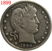 USA 1899 P, O, S BARBER O LIBERTY HEAD cuarto de dólar copia monedas 2024 - compra barato