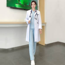 Casaco de enfermagem feminino, uniforme de trabalho de laboratório para enfermeira, roupa de trabalho feminina de hospital, manga comprida 2024 - compre barato