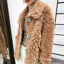 2020 Sheep Shearing Clothes 100% Wool Jacket Korean Parka Real Fur Women Autumn Winter Coat PT9070 YY2334 2024 - buy cheap