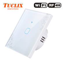 TUCLIX EU/UK WiFi APP Wall Light Switch 1/2/3 Gang 1 Way  110-240V Crystal Glass Panel Switch Waterproof Touch Control 2024 - buy cheap