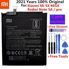 Xiao-bateria de telefone original para xiaomi mi 5x, mi5x, redmi note 5a/pro, mi a1, redmi y1 lite s2 3000mah + ferramentas 2024 - compre barato