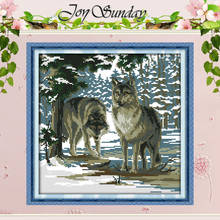 Stay Together Patterns Counted Cross Stitch 11 14CT Cross Stitch Set Wholesale Wolf Cross-stitch Kits Embroidery Needlework 2024 - buy cheap