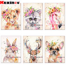 Kexinzu pintura com diamante bricolagem, animal, quadrado, bordado, venda quente, mosaico, presente, y044 2024 - compre barato