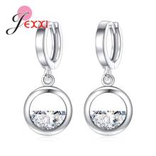 Conjunto de joias de prata esterlina 925, colar brincos para mulheres, cristal, transparente, design simples e bonito de mola 2024 - compre barato