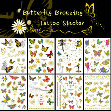 Sexy Butterfly Fairy Temporary Tattoo Women Party Body Arm Art Fake Flash Tattoos Gold Metallic Tattoo Stickers Bracelet Wrist 2024 - buy cheap