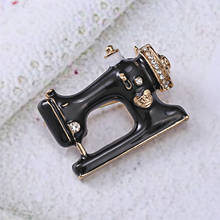 Fashion Punk Black Machine Brooches Thimble Needle Thread Seamstress Enamel Pins Badge For Men Women Jewelry Gift Dropshipping 2024 - buy cheap