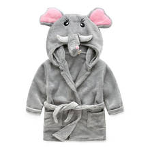 Cartoon Children's Robe Flannel Baby Bathrobe Long Sleeve Hooded Kids Bath Robe Lovely Animal Child Boy Girls Robes Kids Clothes 2024 - buy cheap