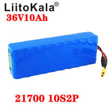 LiitoKala-Batería de alta potencia para bicicleta eléctrica, pila de 36V, 10ah, 21700, 5000mah, 10S2P, 500W, BMS, XT60 2024 - compra barato