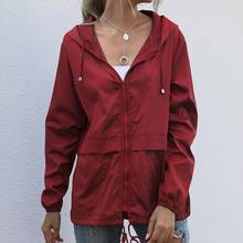 Women jacket 2022 fashion zipper hoodie waterproof casual coat women tops lightweight walking raincoat jacket women outwear 2024 - buy cheap