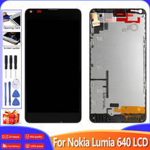 Для NOKIA Microsoft Lumia 640 RM-1075 RM-1077, ЖК-дисплей, сенсорный экран, дигитайзер, для сборки, дисплей, с корпусом, запасные части 2024 - купить недорого