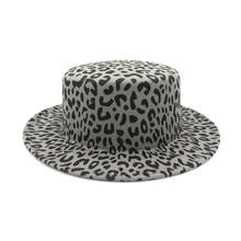 Fashion Felt Hat Flat Top Cap Women Wool Leopard Fedoras Hats Men Vintage Trilby Caps Fedoras Jazz Hat Chapeau Femme Panama Cap 2024 - купить недорого