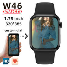 Смарт-часы W46 серии 6, Смарт-часы 2021, фитнес-браслет, пульсометр, женские и мужские часы pk iwo 12 13 AK76 W26 W34 pro HW12 2024 - купить недорого