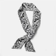 2021 summer women's scarf luxury brand black and white striped imitation silk scarf shawl fashion bag ribbon ladies headband C39 2024 - buy cheap