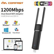Adaptador Wifi de 1200Mbps, dongle Wifi de banda Dual, 2,4 Ghz + COMFAST Usb 5Ghz, ordenador AC, tarjeta de red USB 3,0, antena 802.11ac/b/g/n 2024 - compra barato