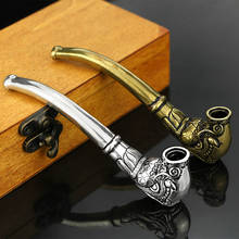 Creative Vintage Brass Tobacco Pipe Bent Smoking Tube Collectible Handmade Chinese Decoration Ornament Toy Gift 2024 - buy cheap