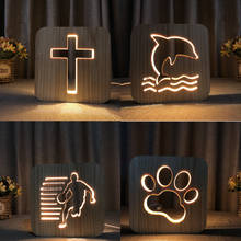 LED Night Light Creative Wooden Cross Night Lamp DC5V USB Powered Warm White Desk Table Lamp for Home Kids Bedroom Living Room 2024 - buy cheap