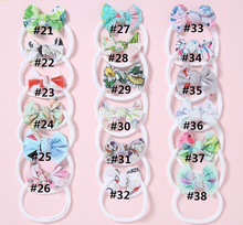 36pc/lot Flamingo/Watermelon/plaid/Floral Print Nylon Hair Bows Headbands Girls Hair Bow with Thin Nylon Headband for Girls Baby 2024 - buy cheap