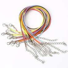 10pcs Braided Adjustable Black Leather Rope 1.5mm Wax Cord for DIY Handmade Necklace Lobster Clasp String Jewelry Chains 45cm 2024 - buy cheap