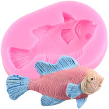 Molde de silicona de pescado para Fondant, moldes de Chocolate, herramientas de decoración de pasteles, arcilla polimérica, dulces 2024 - compra barato